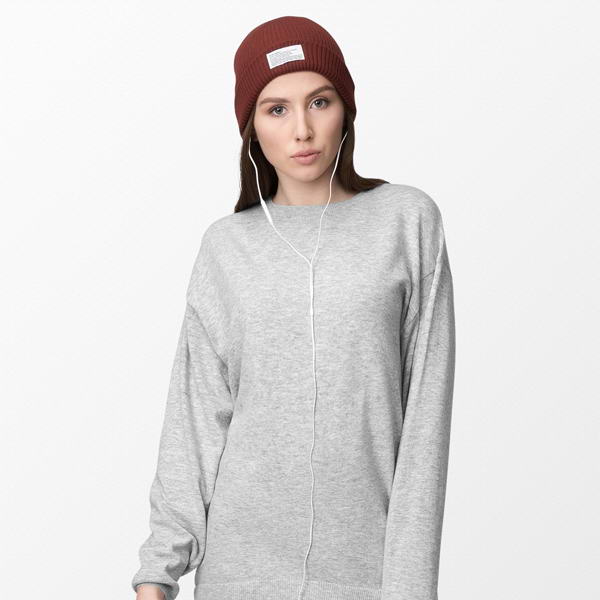 Women's heather grey pullover hover view